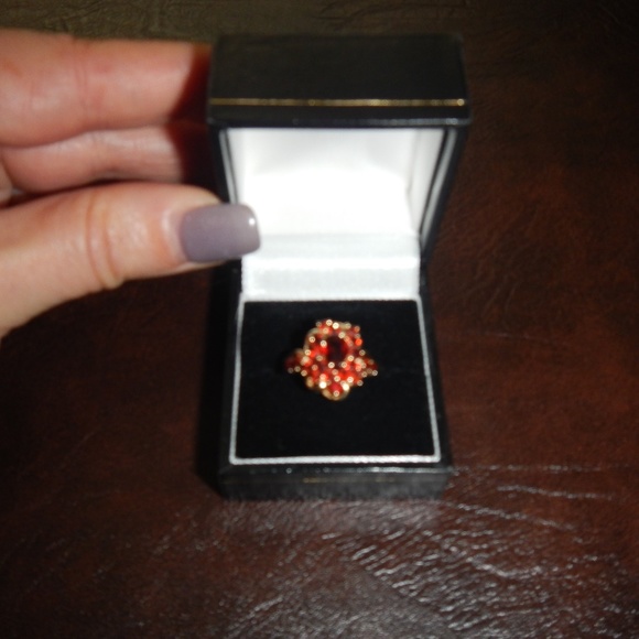 14k Gold Blood Red Garnet Ring
